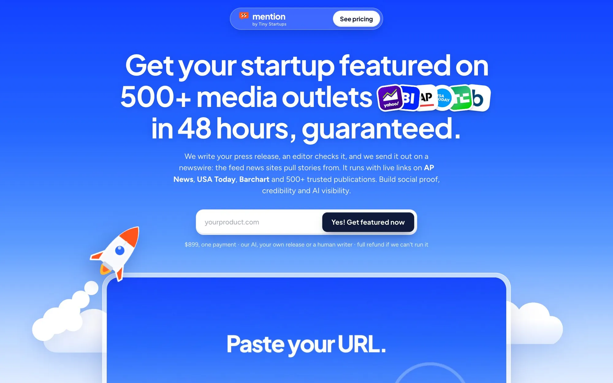 The real mention.page homepage